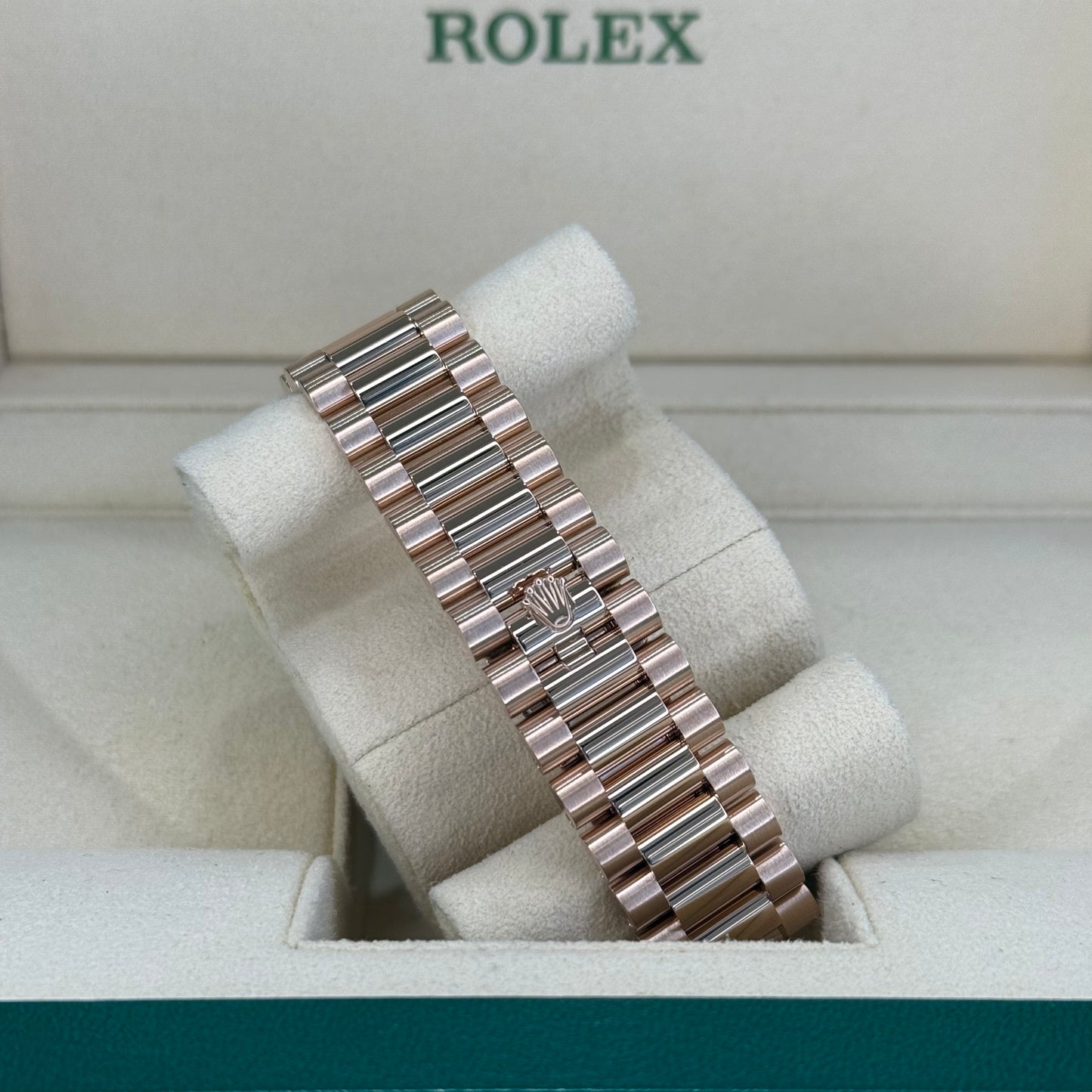 Rose Gold Olive Dial Day Date