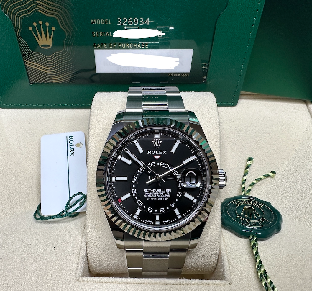 Rolex sky dweller sales black