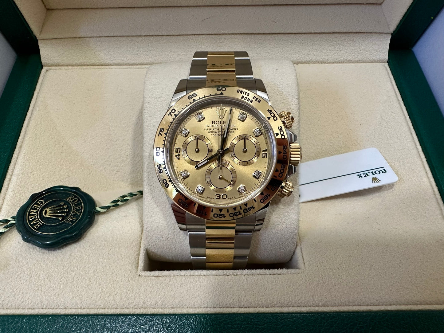 Rolex Daytona Champagne Diamond Dial Two Tone