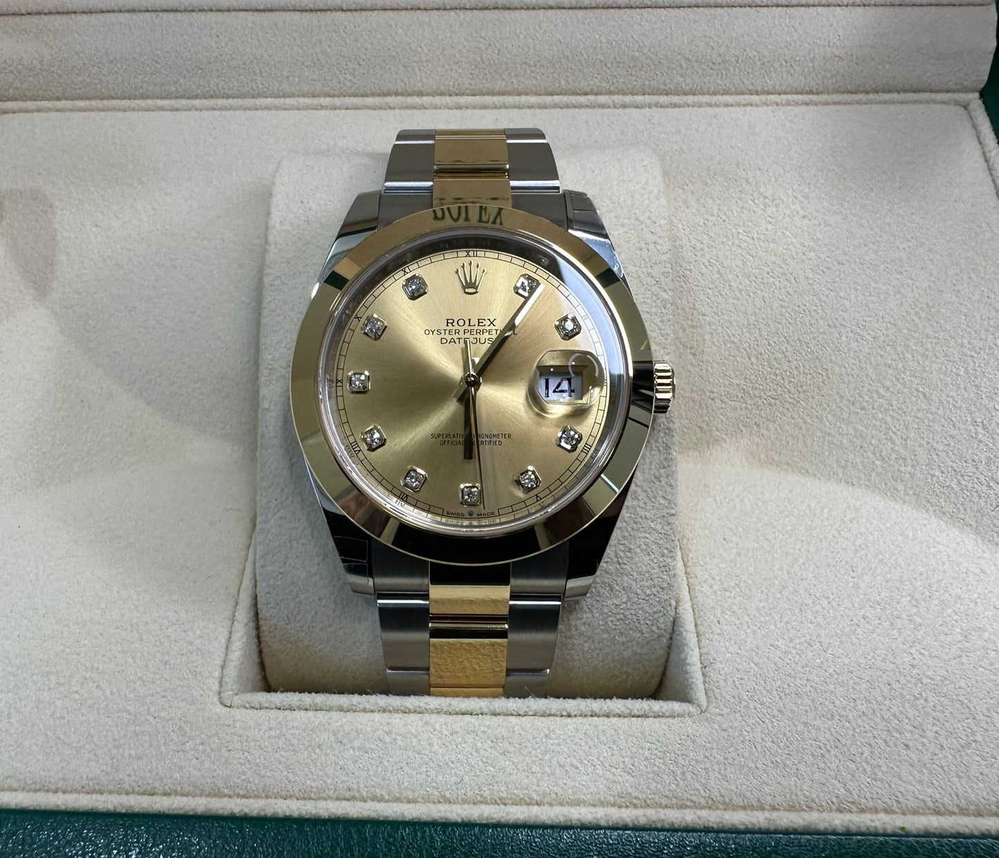 Rolex Datejust Two Tone Champagne Diamond Dial