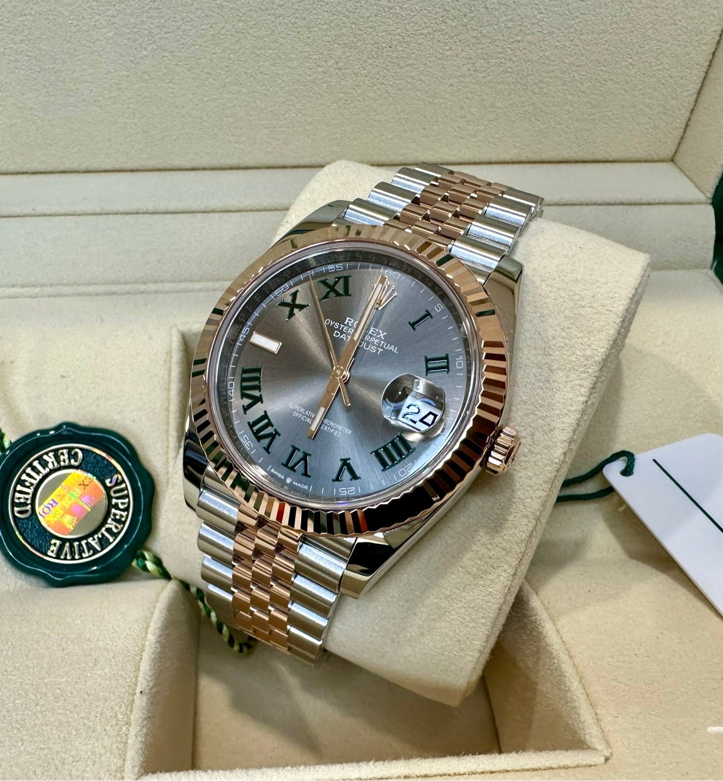 Wimbledon rose gold discount rolex