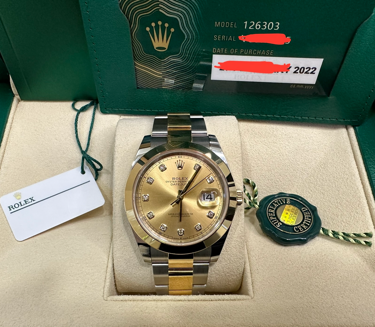 2022 Rolex Datejust 41 Yellow Gold Oystersteel Silver Dial (126303