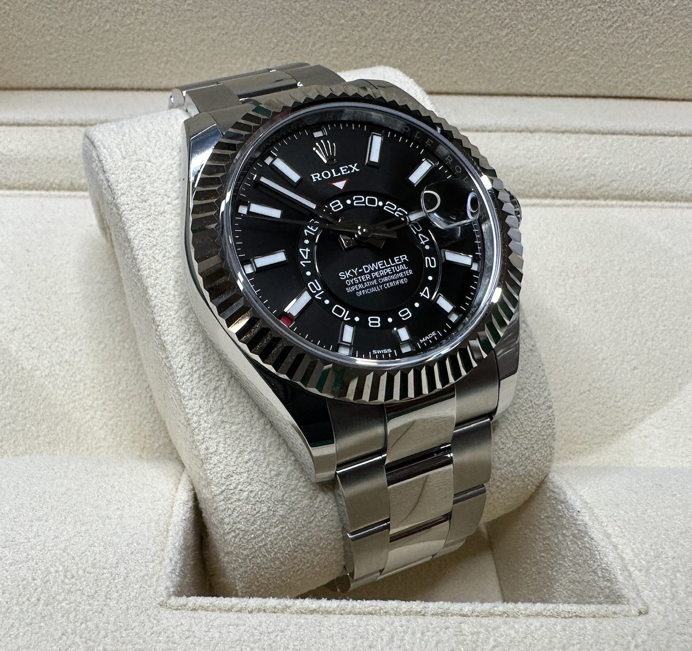 Rolex sky dweller 2025 stainless steel black dial